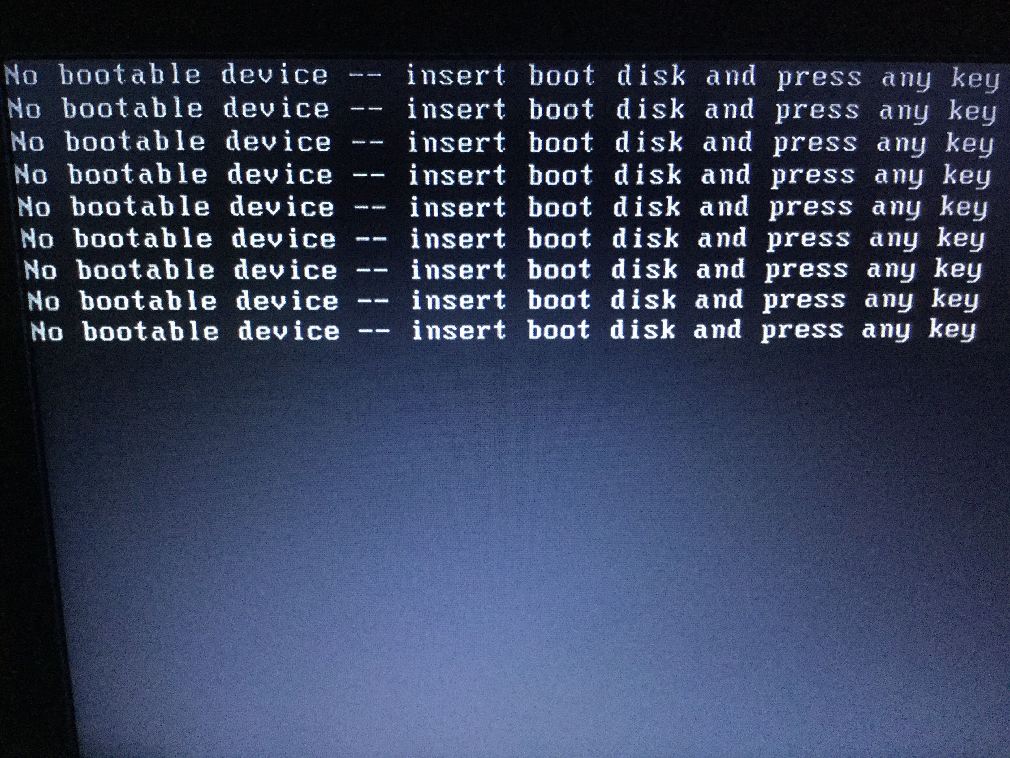 Boot device not found - HP Support Community - 7661552