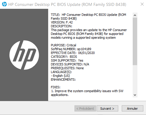 Bios update - HP Support Community - 7671889