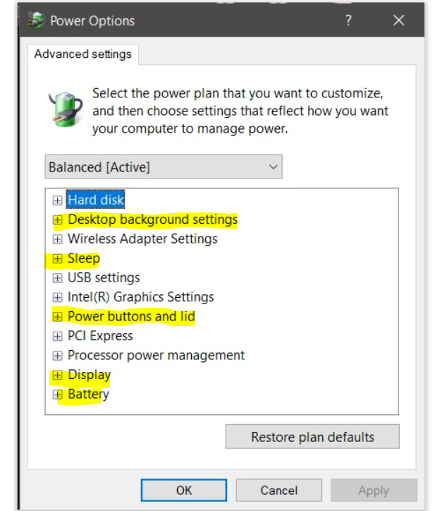 Missing advanced power options hp support community 7669271