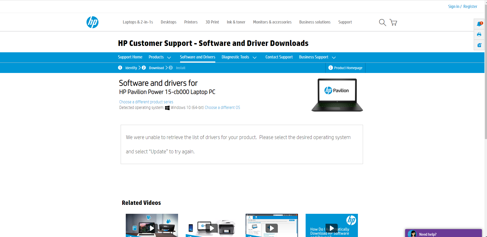 Solved: I can't find the drivers for my laptop on HP's website for a ...