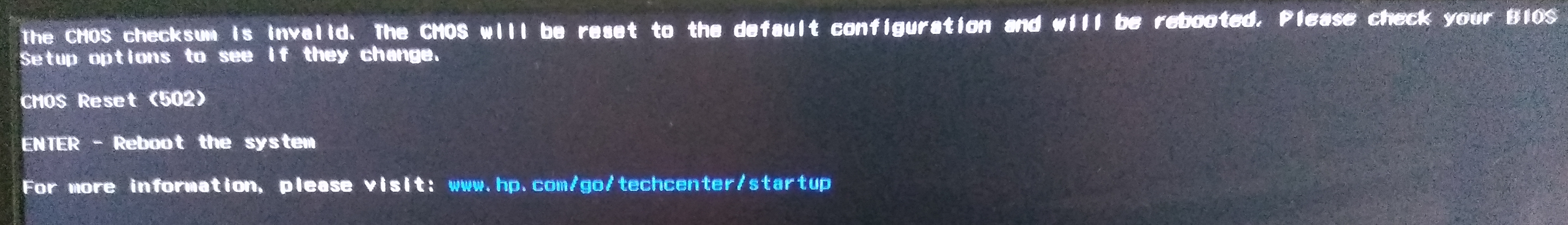 Laptop turns off automaticaly in 70 battery ! CMOS checksum... HP