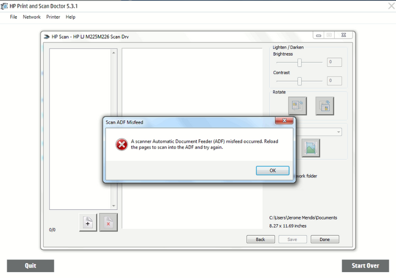 HP LaserJet Pro MFP M225dn - ADF misfeed error while scannin... - HP  Support Community - 7683100