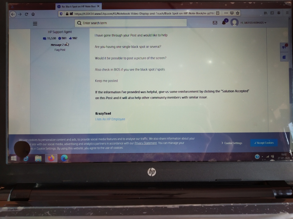 Black Spot on HP Note Book - HP Support Community - 7683994