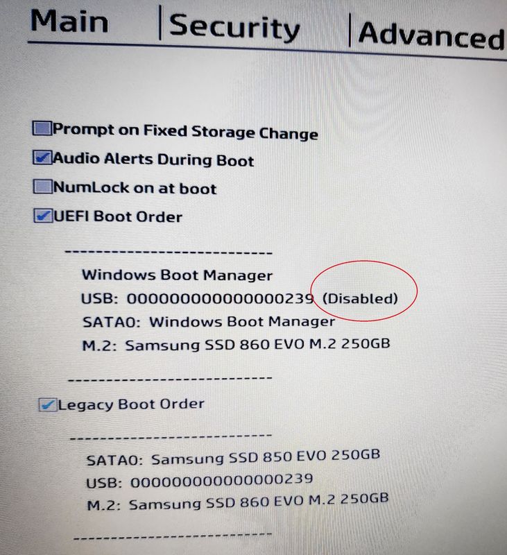 USB boot disabled - HP Support Community - 7705190