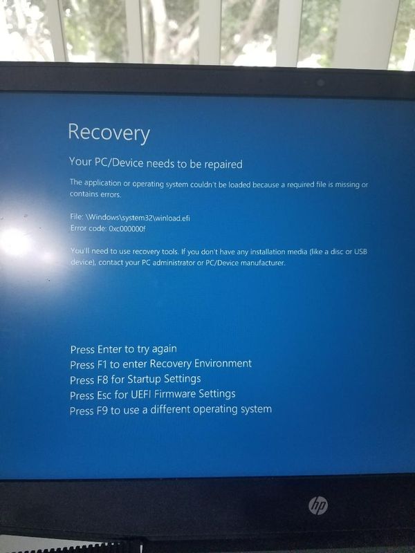 Recovery Error Screen Print.jfif