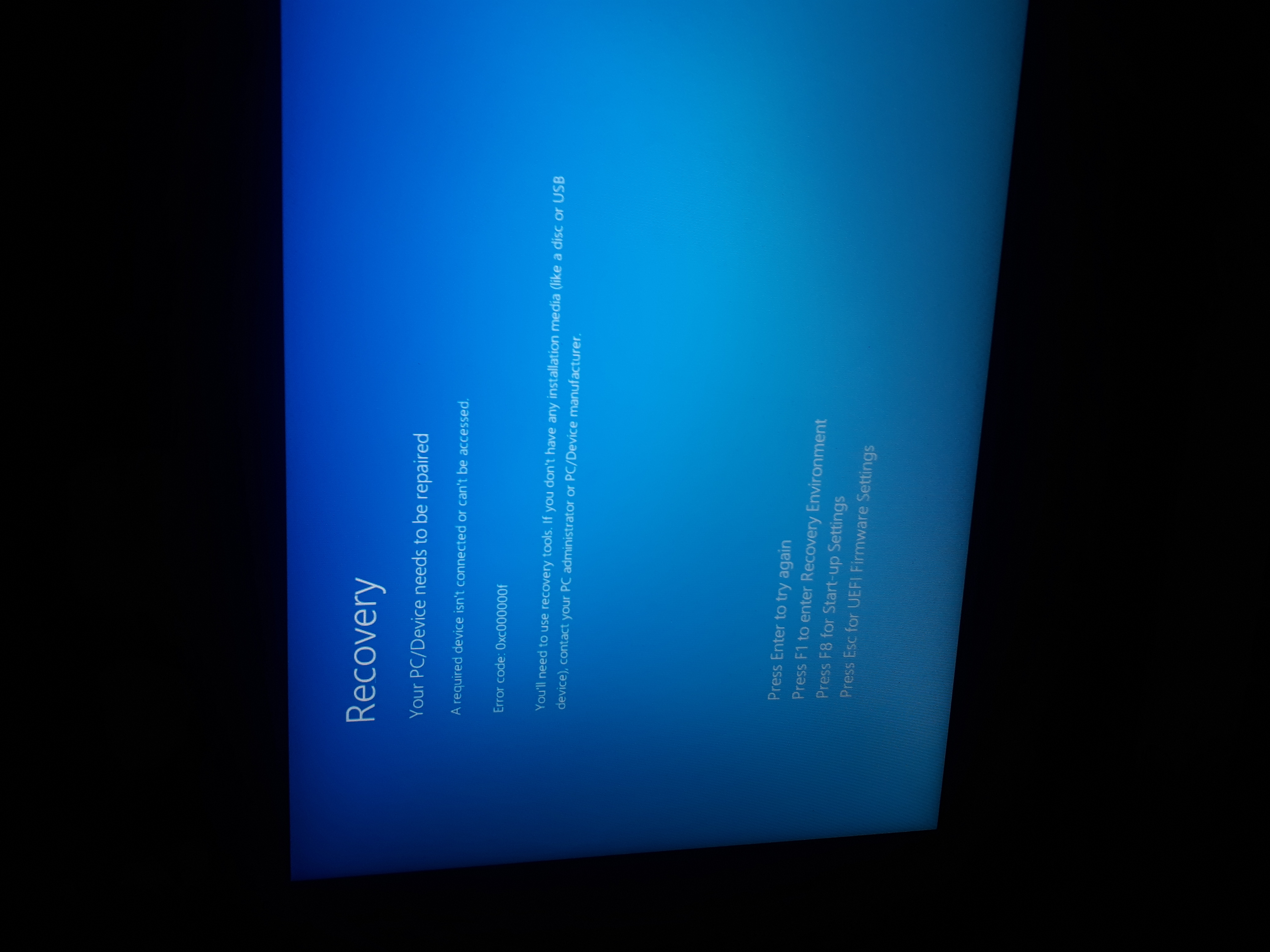 Solved: Recovery screen - HP Support Community - 7712852