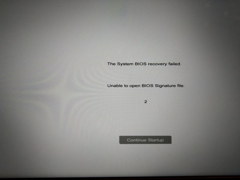 Unable to open BIOS signature file