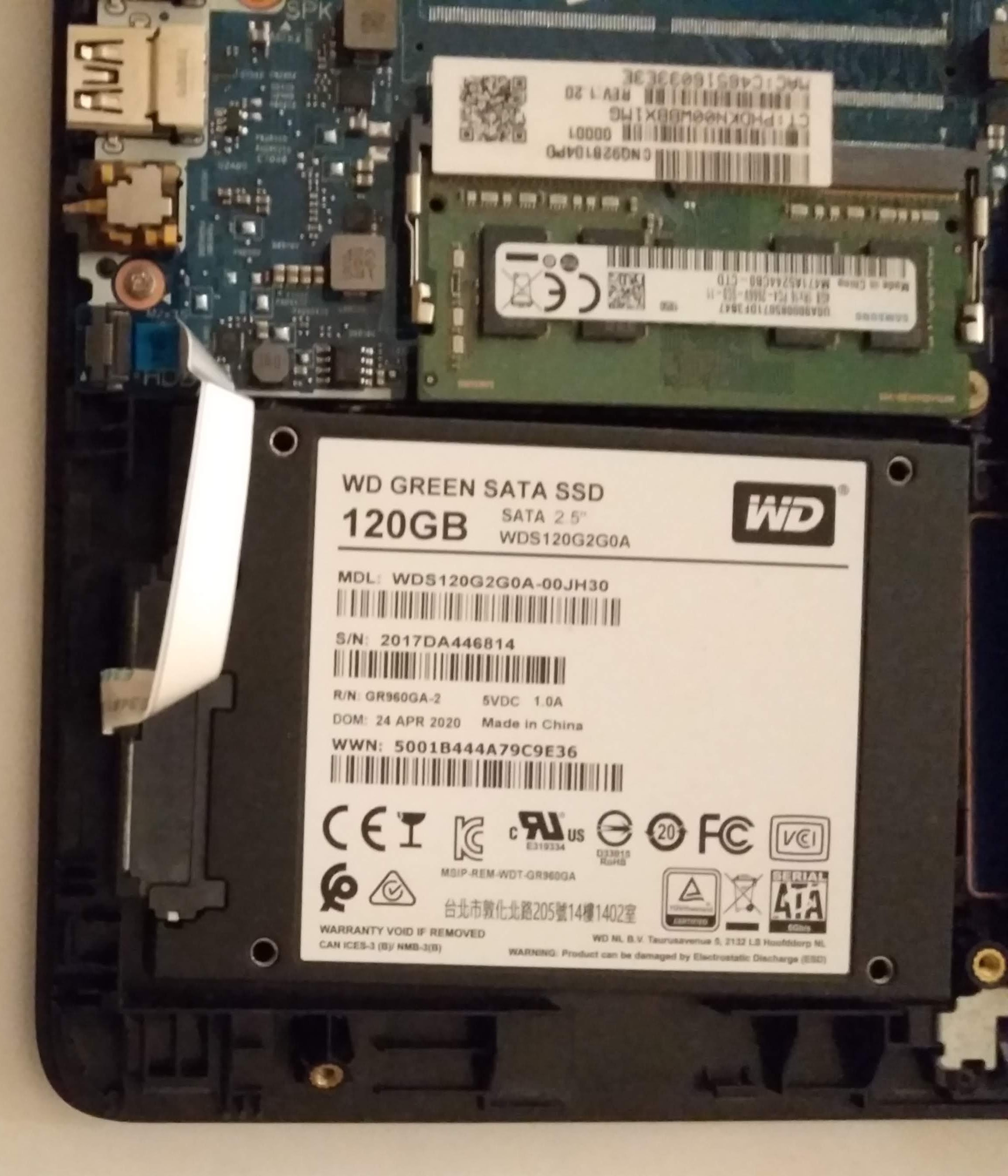 Solved: Replace 32GB emmc card with SSD. Cable question for 14-cm09... - HP  Support Community - 7732148
