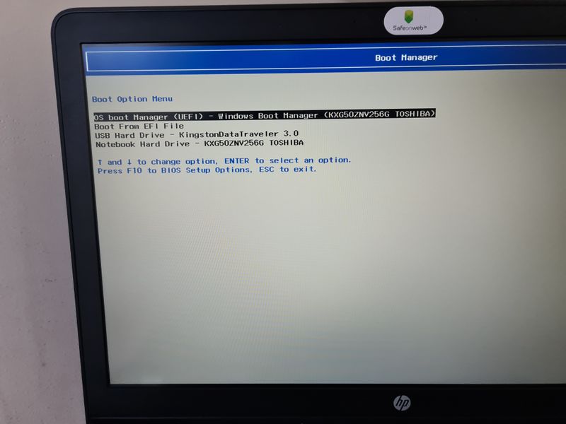 Laptop not booting to USB stick - HP Support Community - 7767151