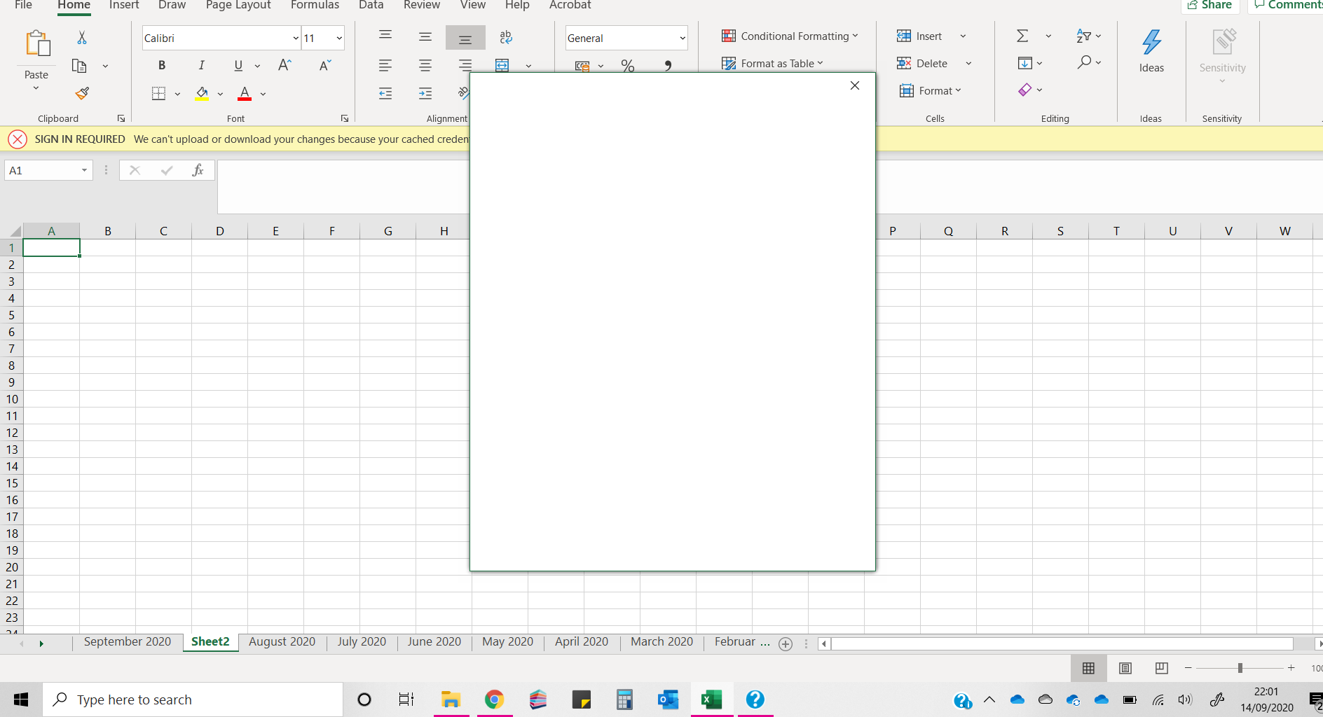 In excel, when selecting 'sign in' to log into office - the ... - HP ...