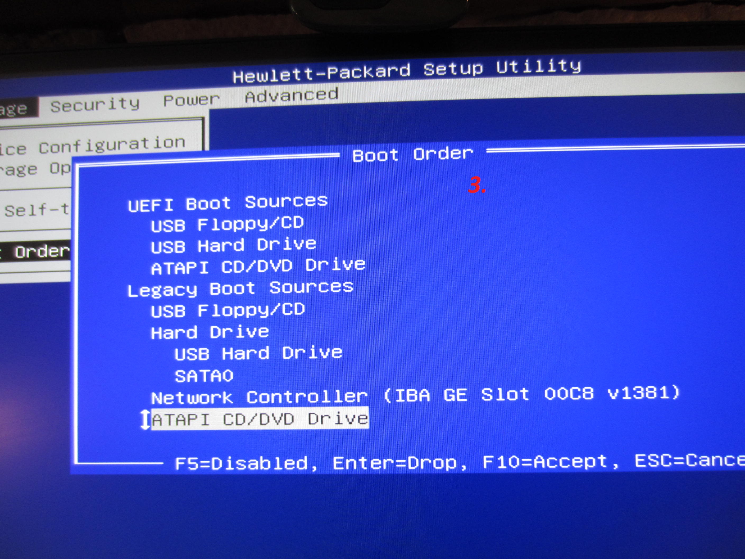 Solved: Boot order setting - HP Support Community - 7787730
