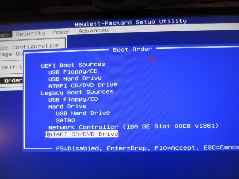 Solved: Boot order setting - HP Support Community - 7787730