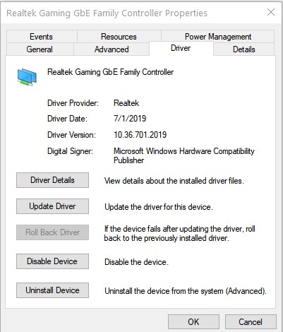 Realtek Gaming GbE Family Controller no longer listed on my ... - HP  Support Community - 7765985