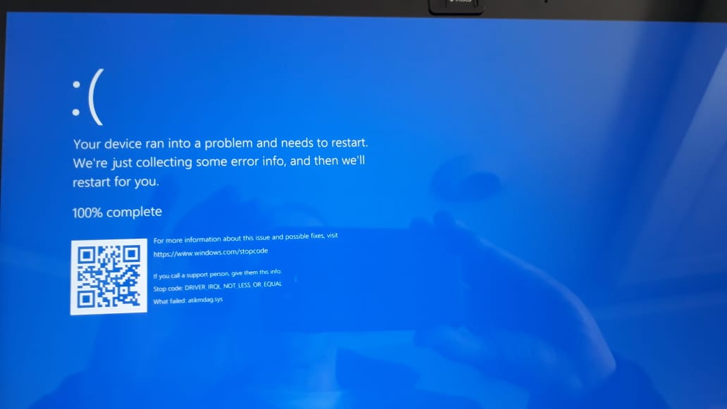 Solved: ERROR: DRIVER IRQL NOT LESS OR EQUAL - BLUE SCREEN - HP Support  Community - 7793291
