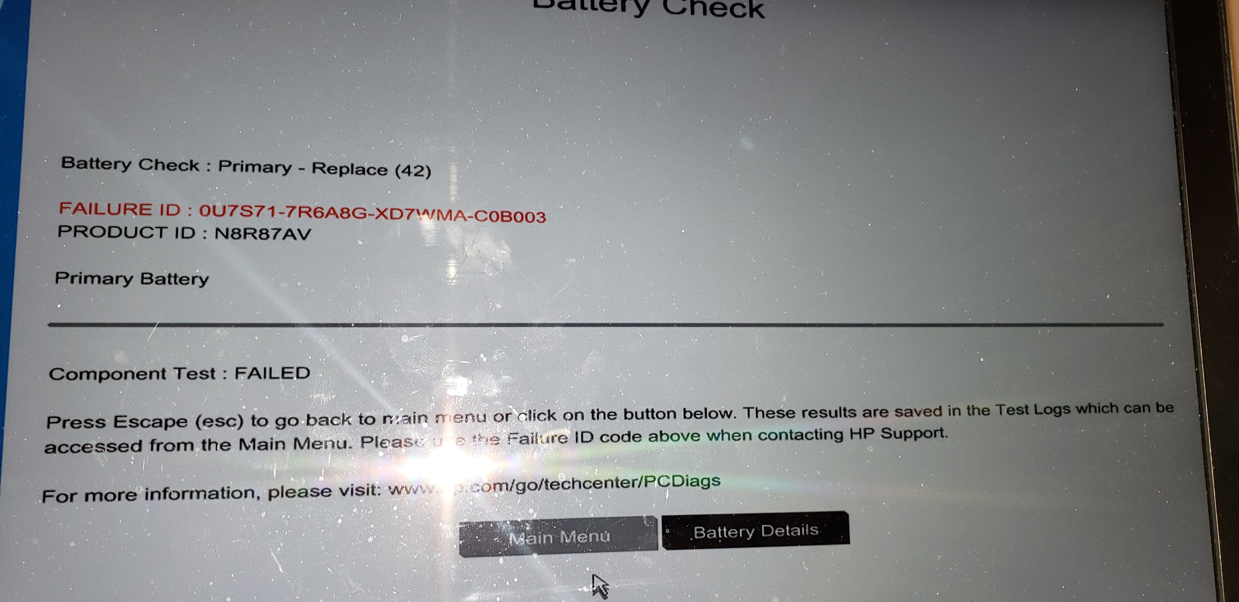 Battery failure on system check - HP Support Community - 7797906