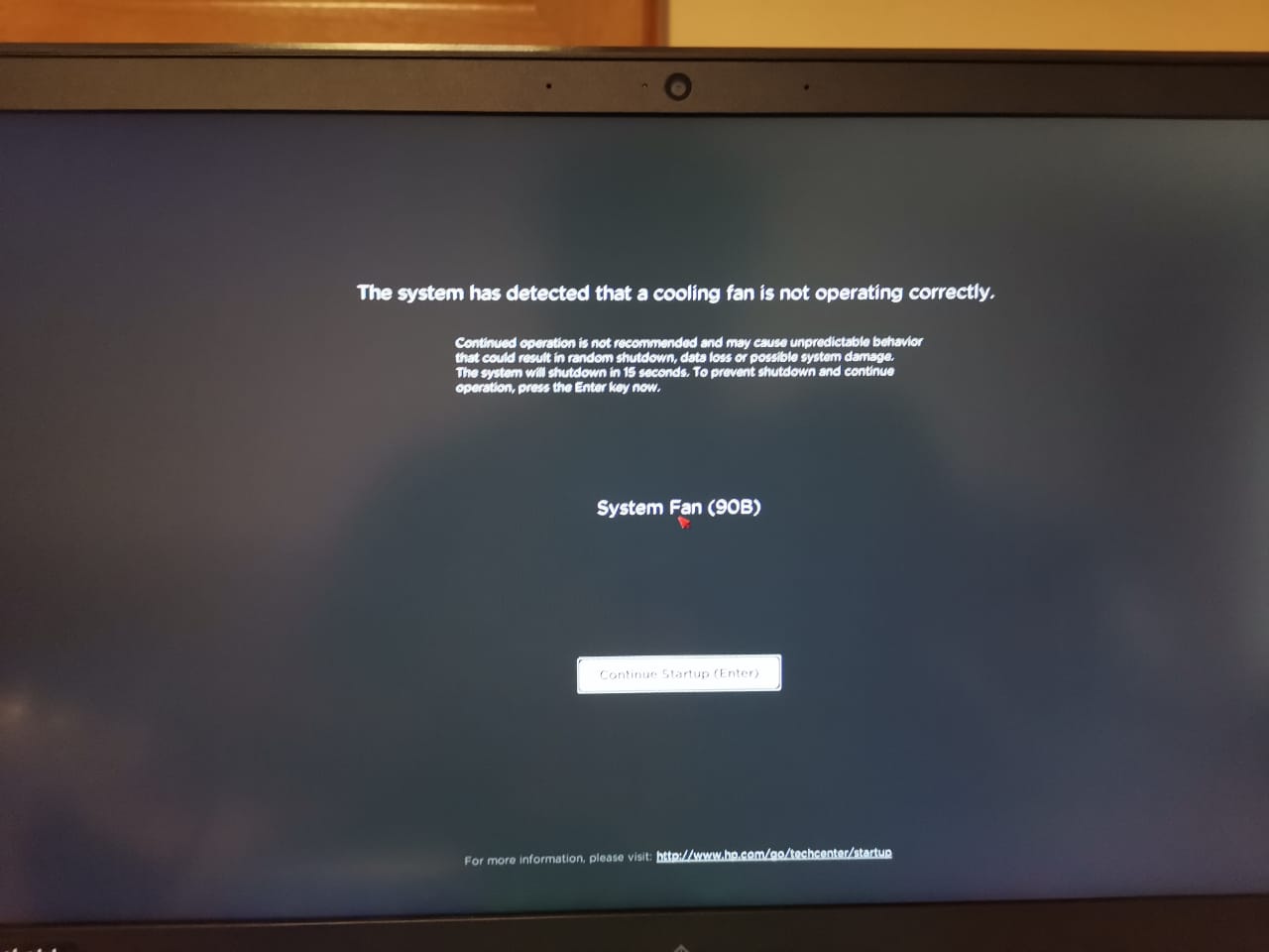 I have System fan 90b error at startup HP Support Community 7837207