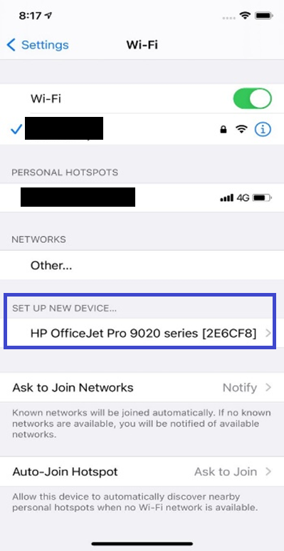 HP Smart App: Unable to Connect Printer Network or Comple... - HP Support Community 7847744