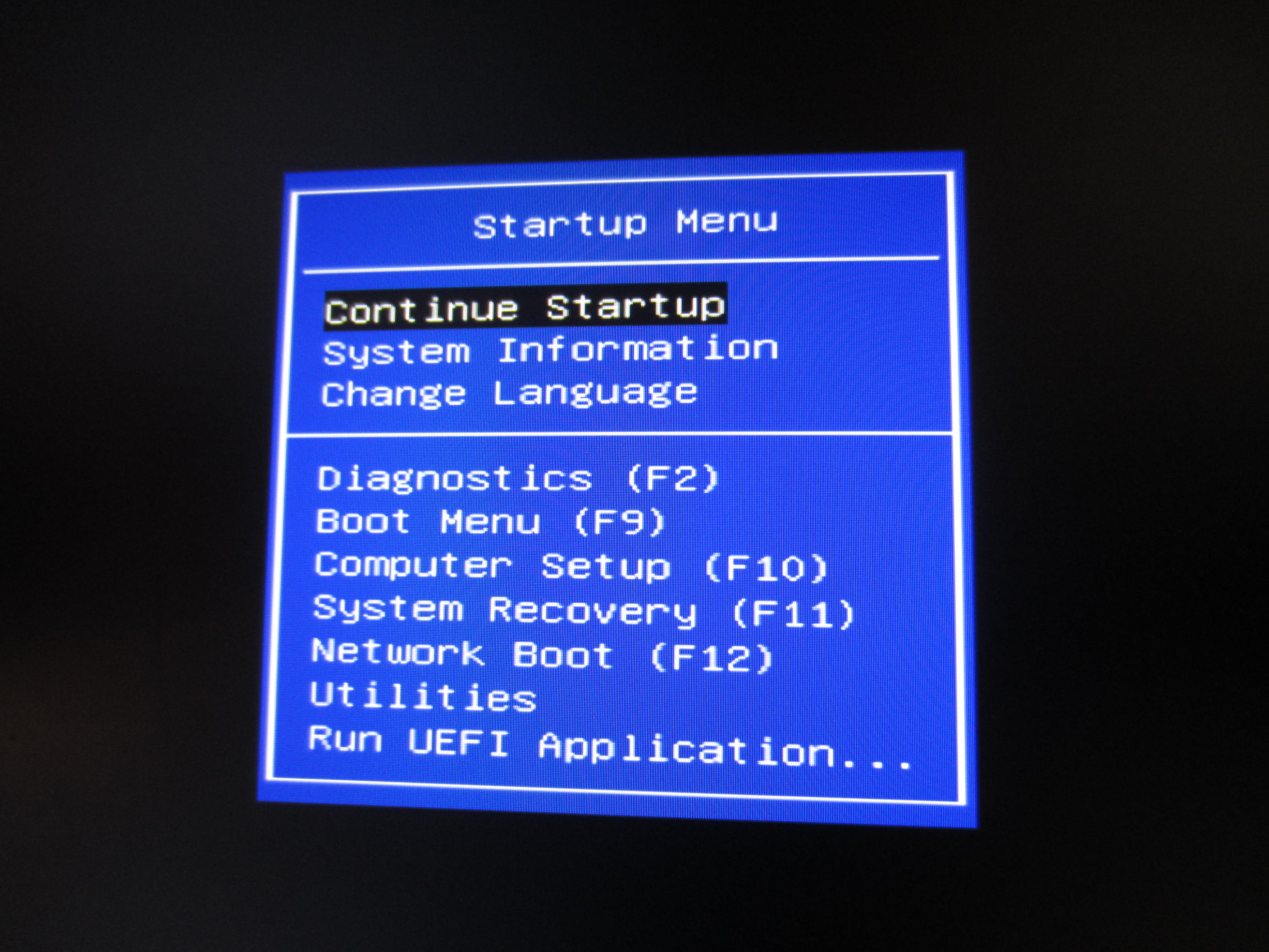 Solved: Startup Menu - HP Support Community - 7865149
