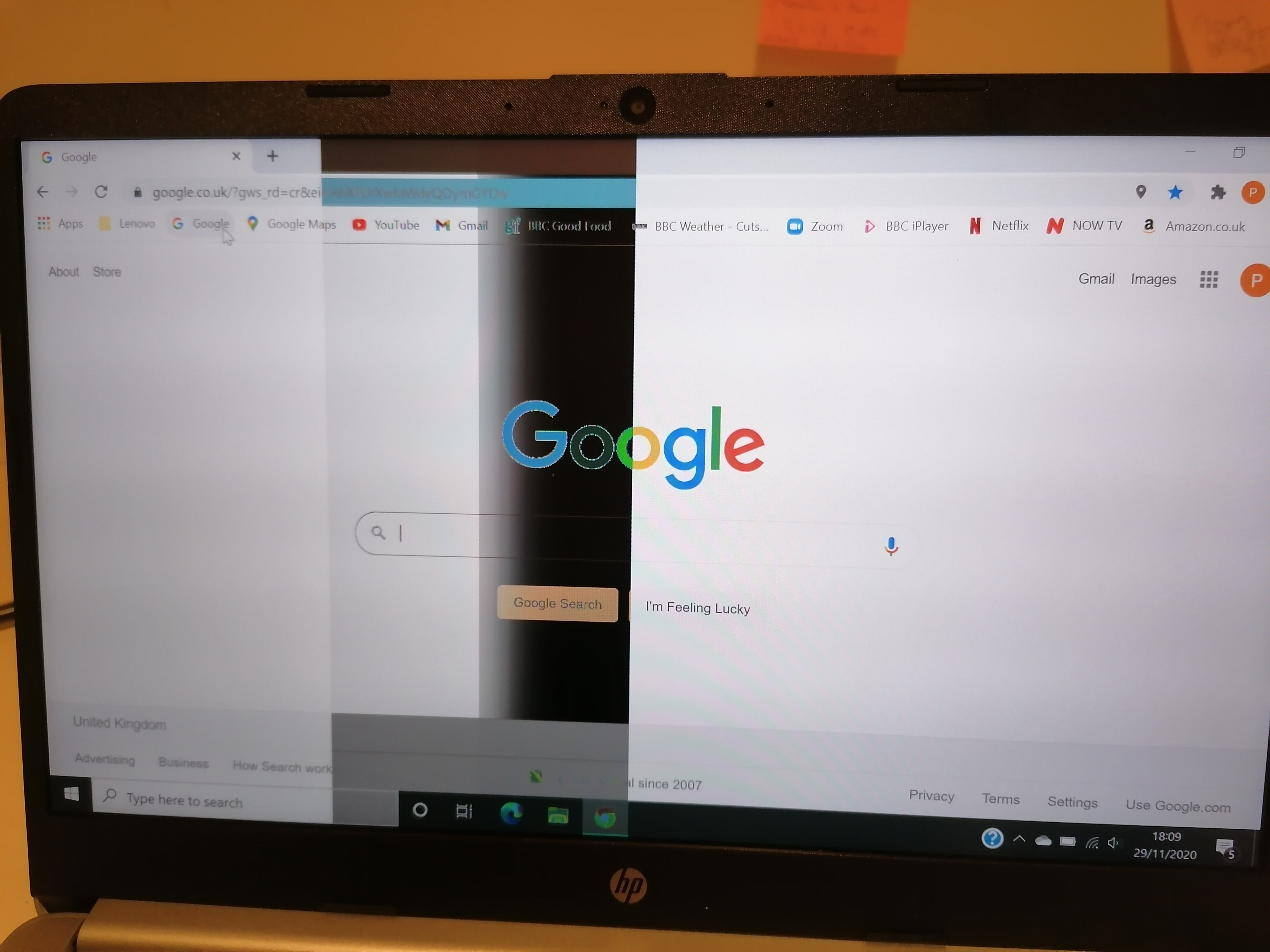 Screen has 2 vertical strips, 1 white and 1 black - HP Support ...
