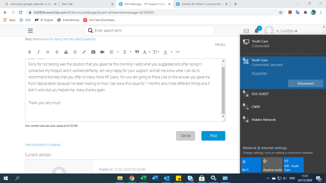 Solved Cable Disconnect WIFI Automatically and I can't use