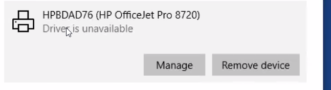 My printer driver is unavailable error and installation woul... - HP ...