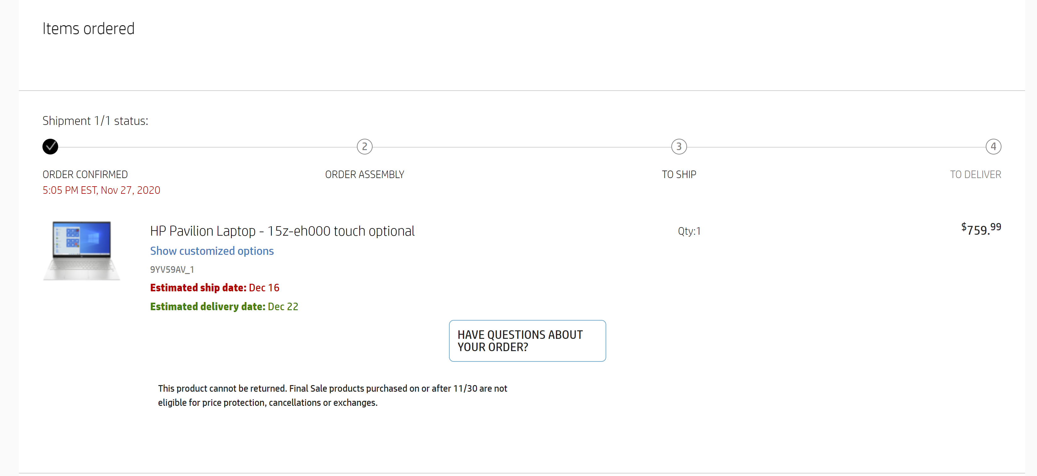 Order no updates and delay - HP Support Community - 7898408
