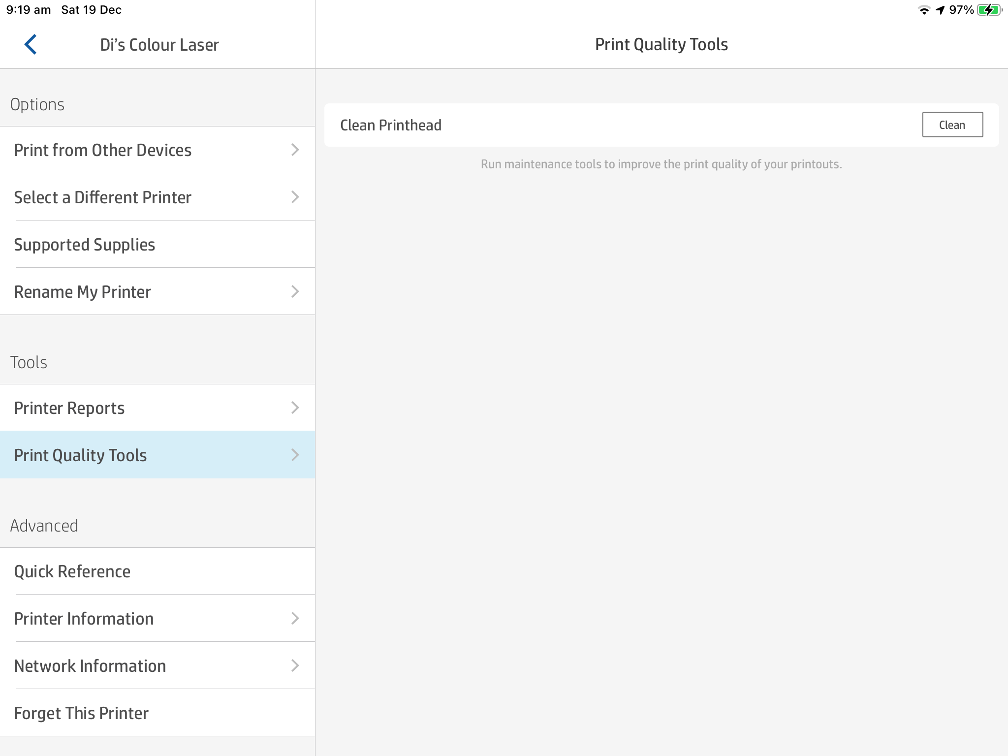 HP Smart app no advanced settings option HP Support Community 7899863