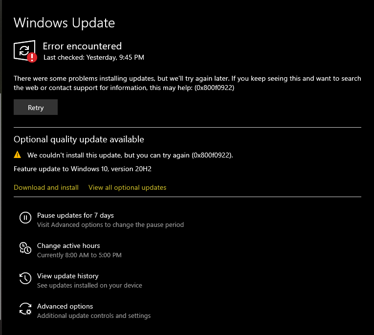 Cumulative update for windows 10 version 2004 got problem - HP Support ...