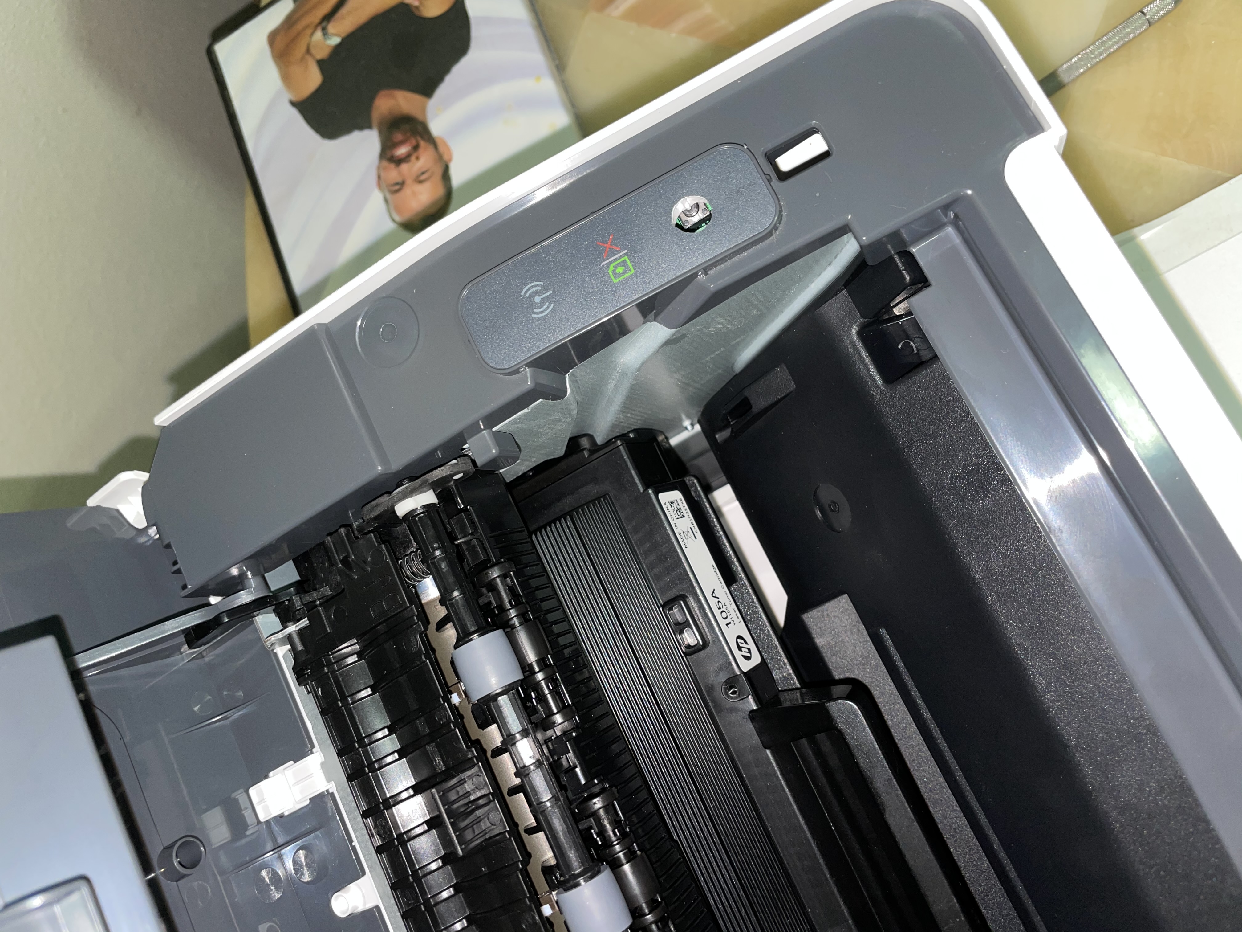 My on/off button has pushed through and fallen into the mach... - HP ...