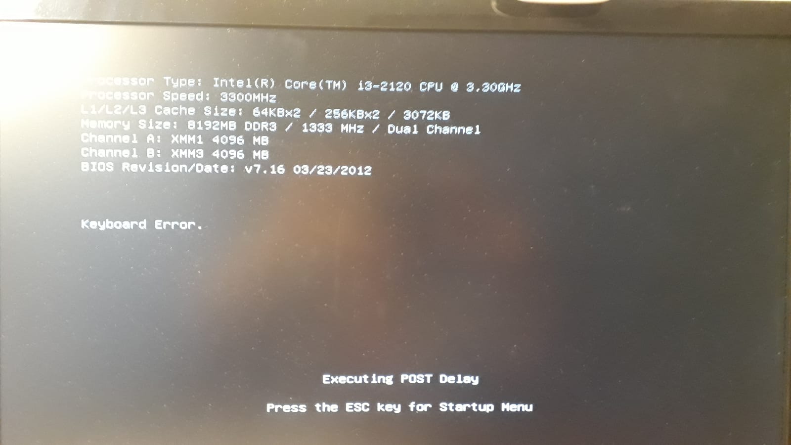 Keyboard Error on boot - HP Support Community - 7891896