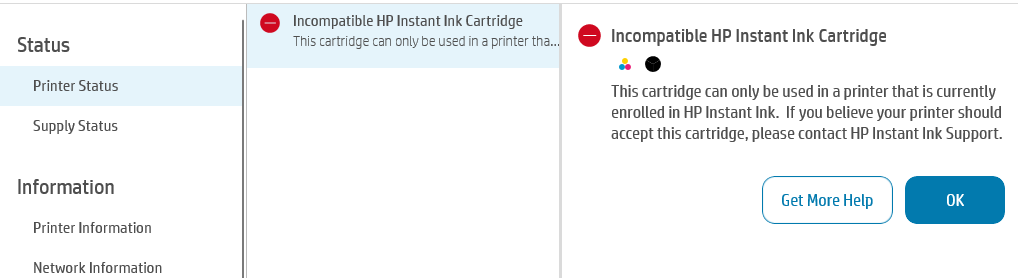 Solved: Instant Ink will not connect to printer after factory reset ...