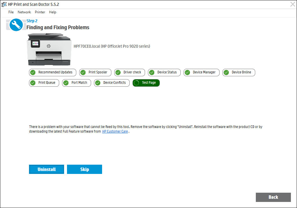 Solved OfficeJet 9020 Unable to print via wireless from Windows 1