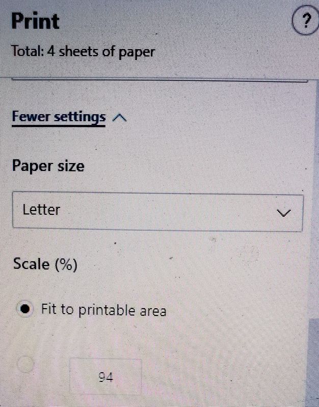 Click "Fit to printable area"