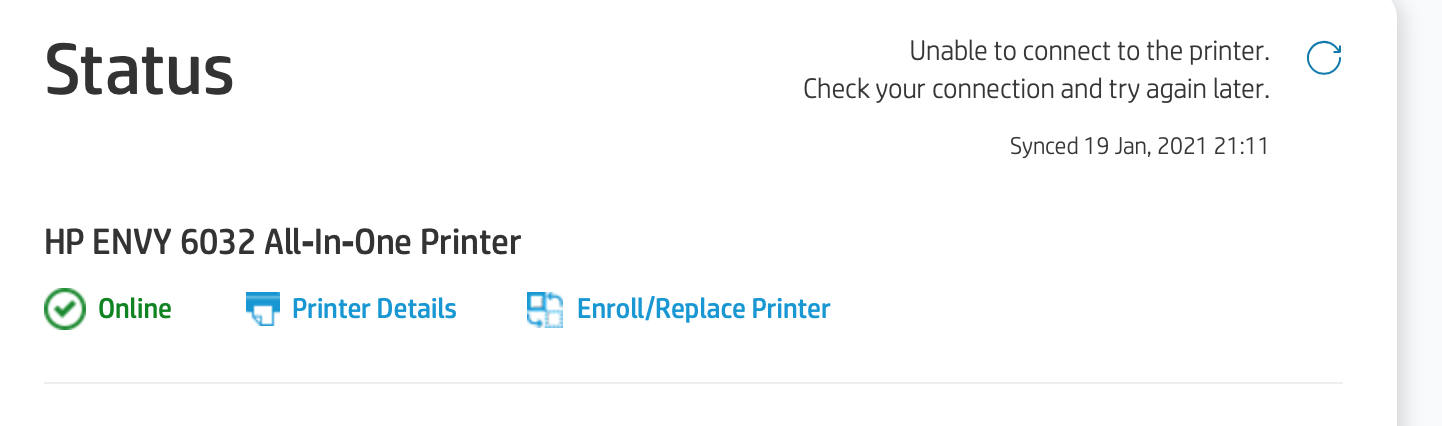 Unable to connect to printer - HP Support Community - 7956138