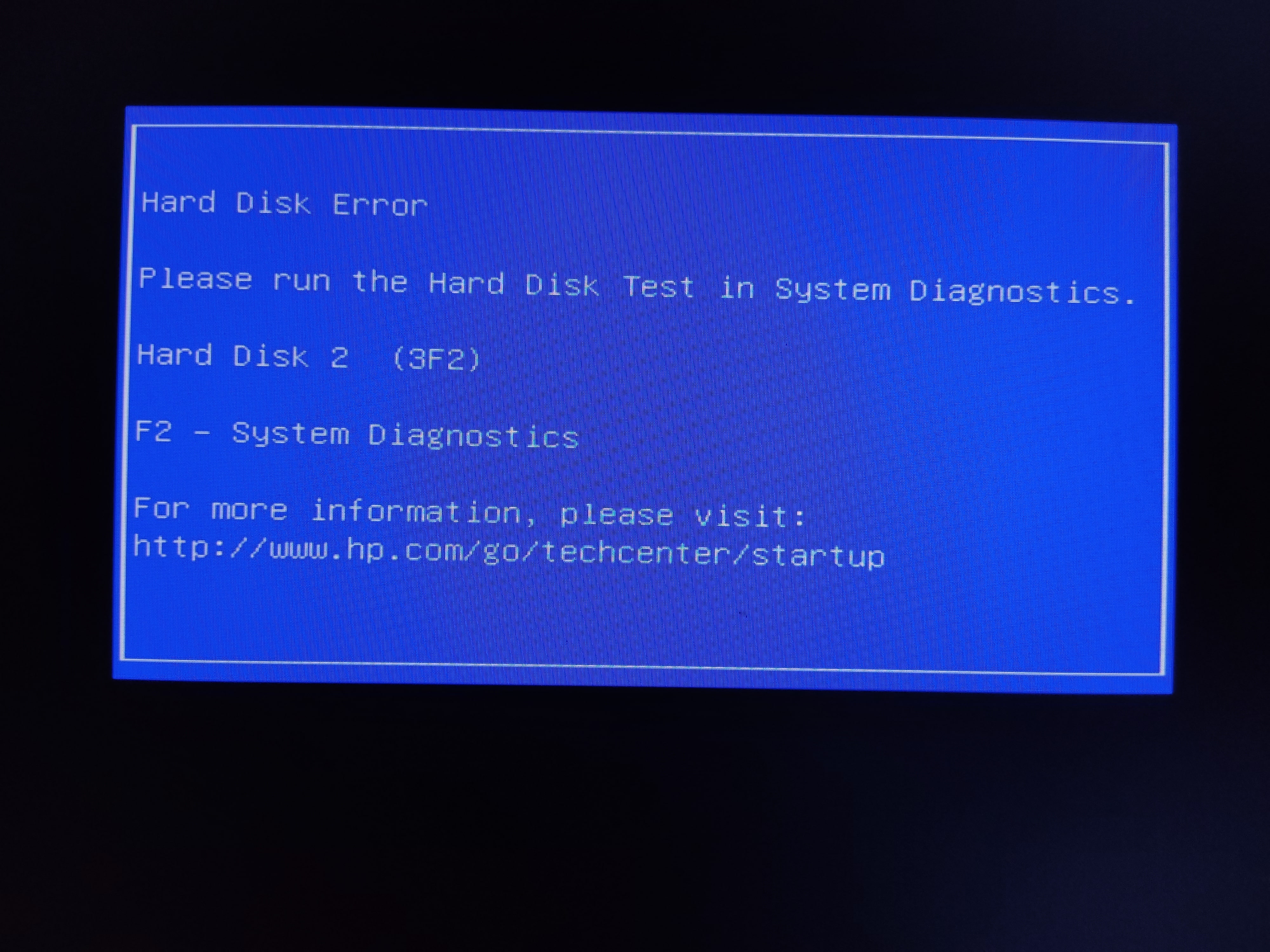 Hard disk error - HP Support Community - 7960236