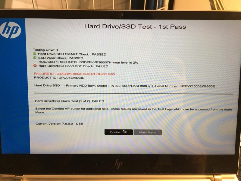Failed SSD Short DST Check with Failure ID - HP Support Community - 7964279