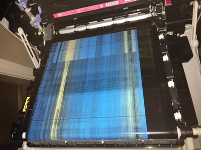 Blue streaks on entire page of color laserjet 1600 print - HP Support  Community - 7973253
