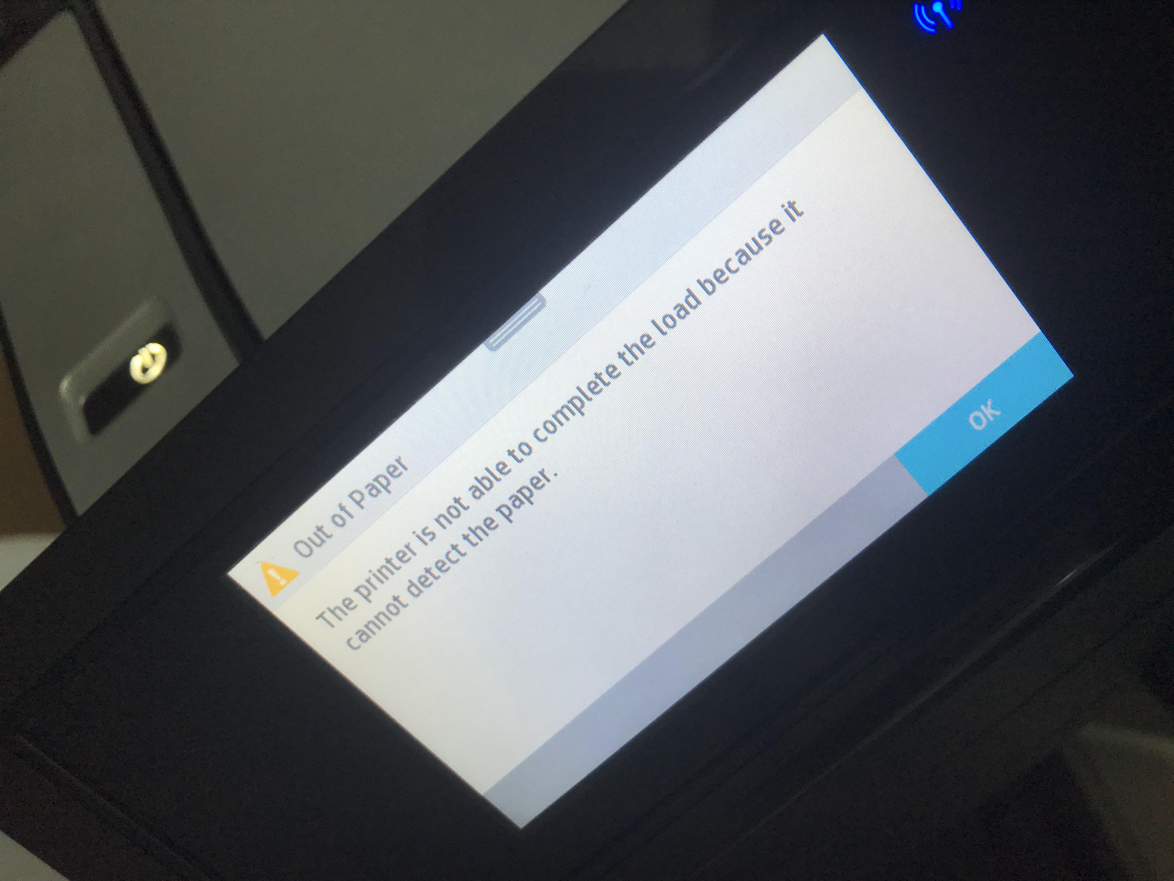 Solved Out of paper Error HP Support Community 7980410