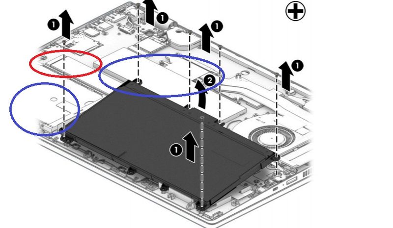 M.2 SSD slot in red circle