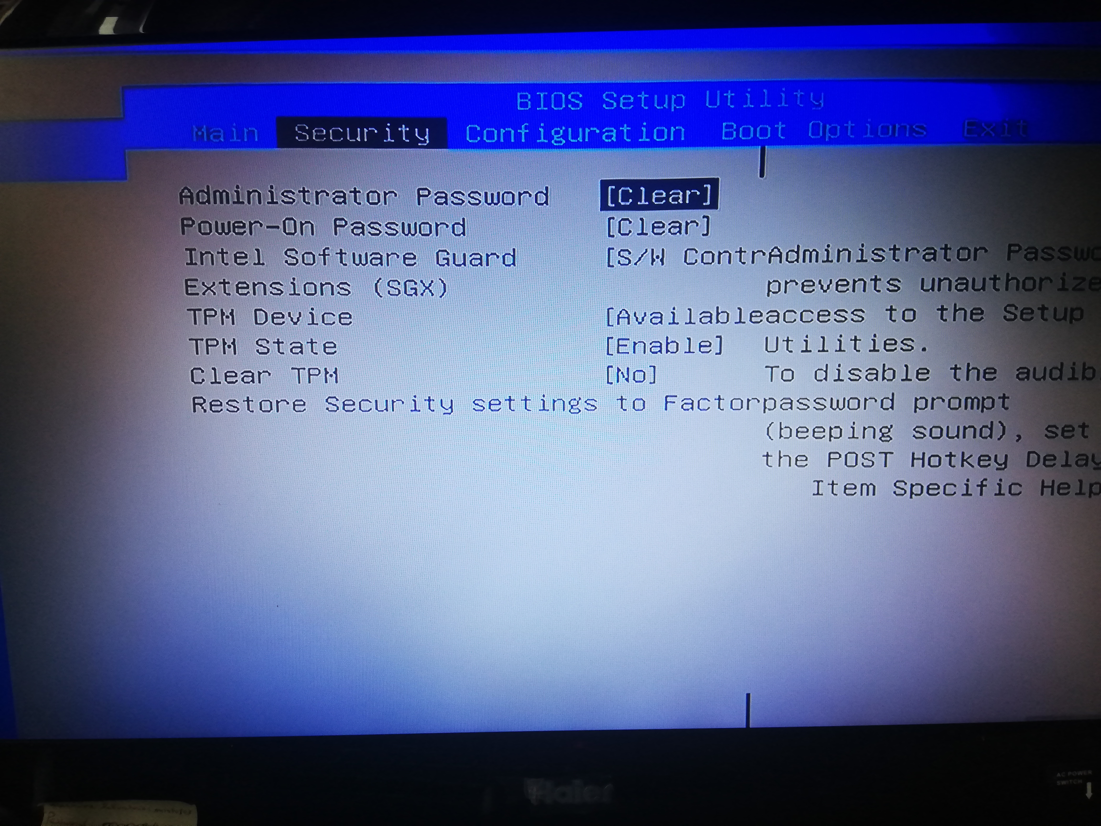 Ac Power Loss Option Is Absent In The Bios Hp Support Community 7992768