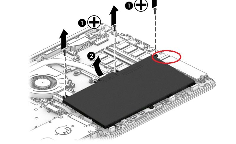 M.2 slot circled in red