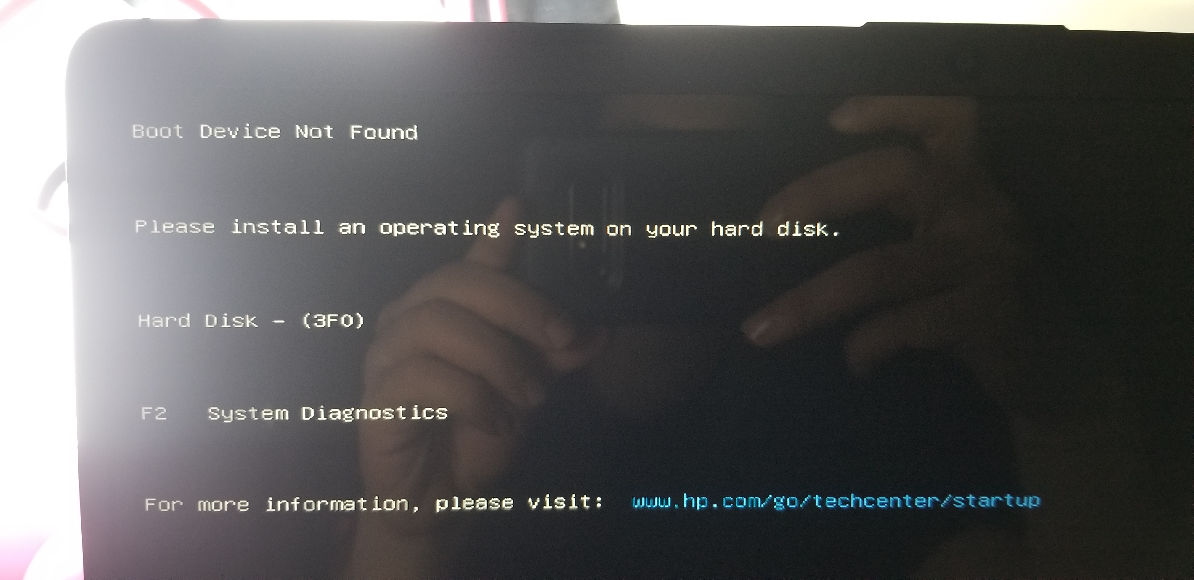 Boot Device Not Found - HP Support Community - 8059526