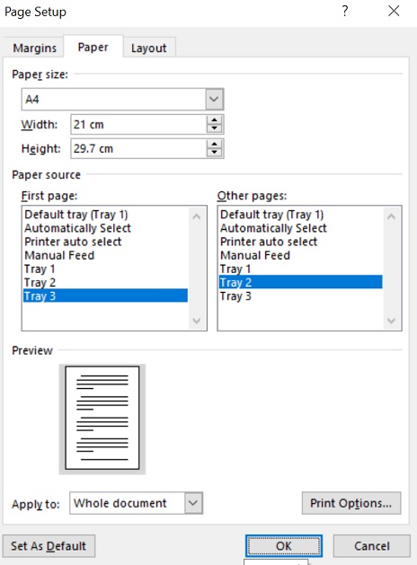 Printer will print from the same tray even if I choose two t... - HP ...