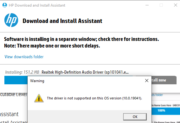 Audio driver won't load - HP Support Community - 8082320