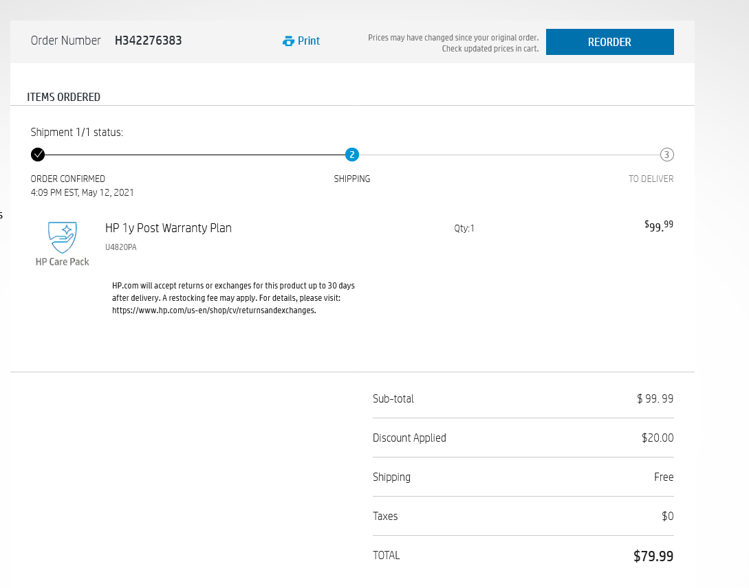 HP Carepack Warranty Dispute HP Support Community 8091379