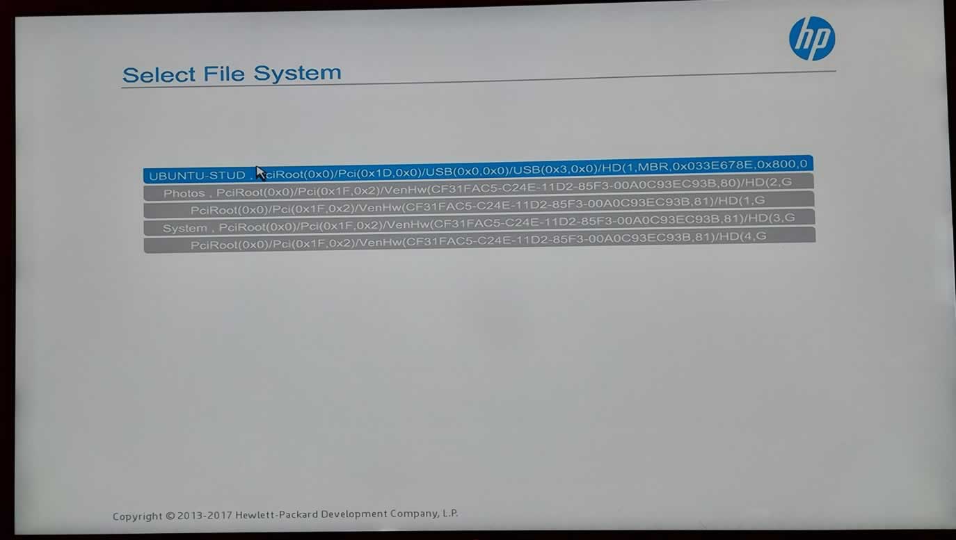 Hp z44 boot shop from usb