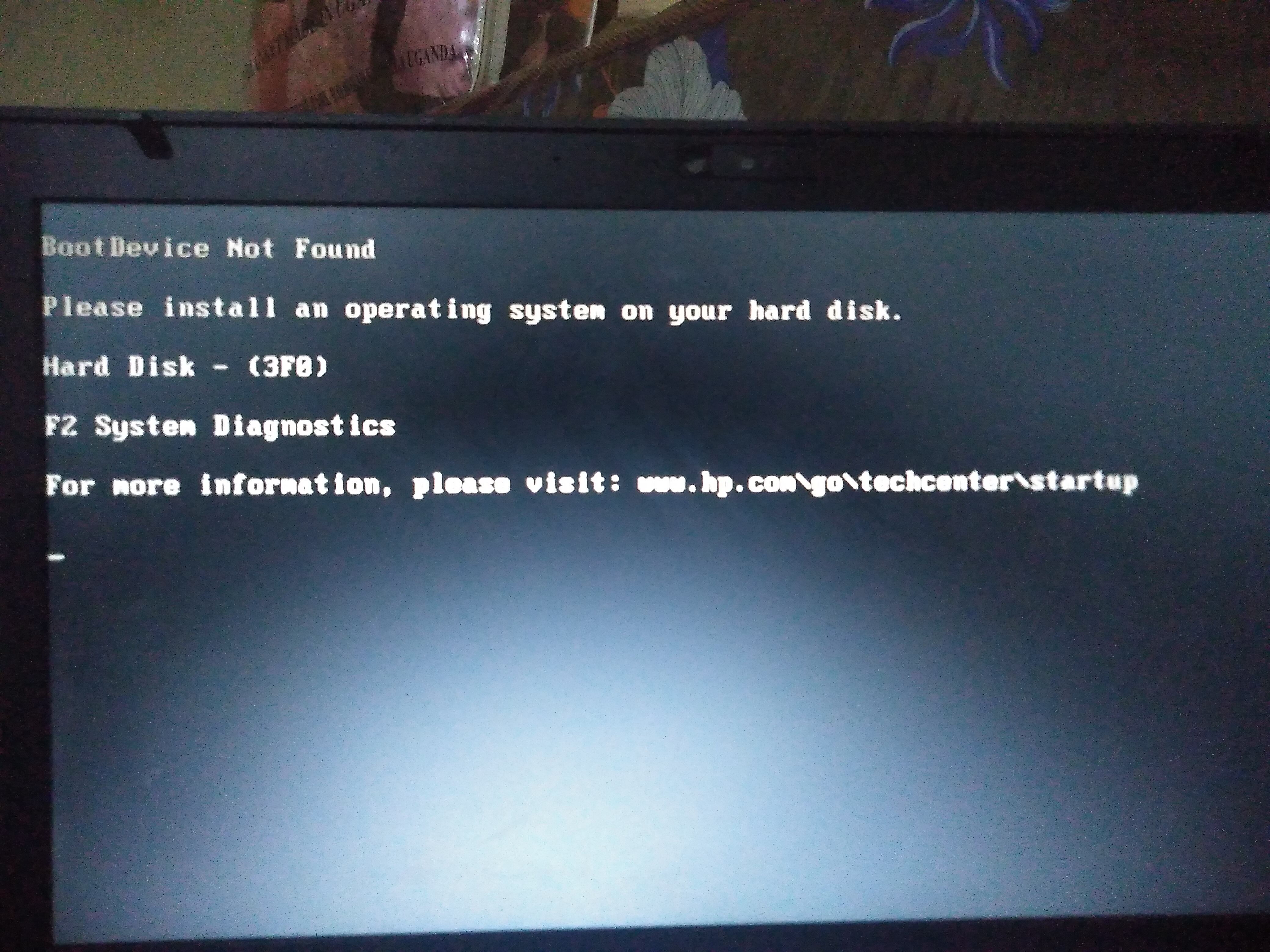 Boot device not found please install operating system hard d... - HP  Support Community - 8109792
