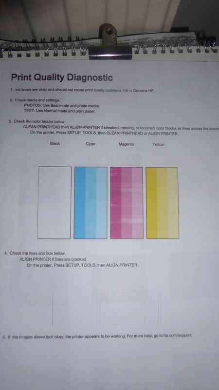 Print Quality Report printer that will not print black