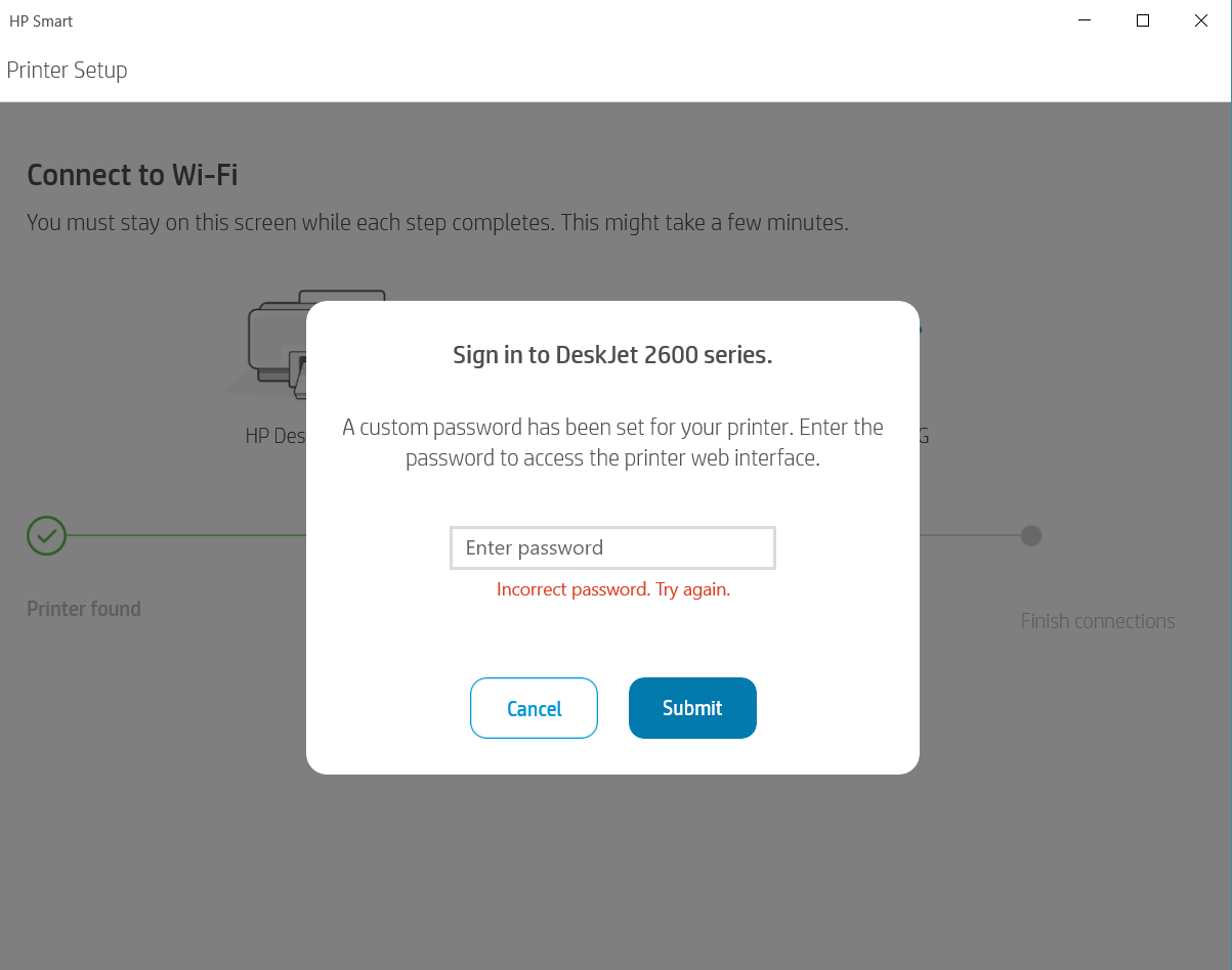 Solved Custom password to sign in to the printer HP Support