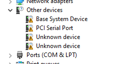Can,t update driver base system device and PCI Serial Port - HP Support ...